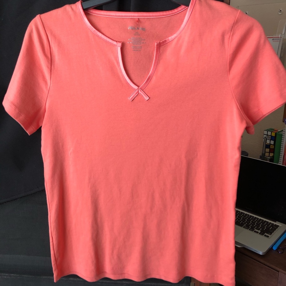 White Stag women's coral T large, 12/14, 100% cotton
